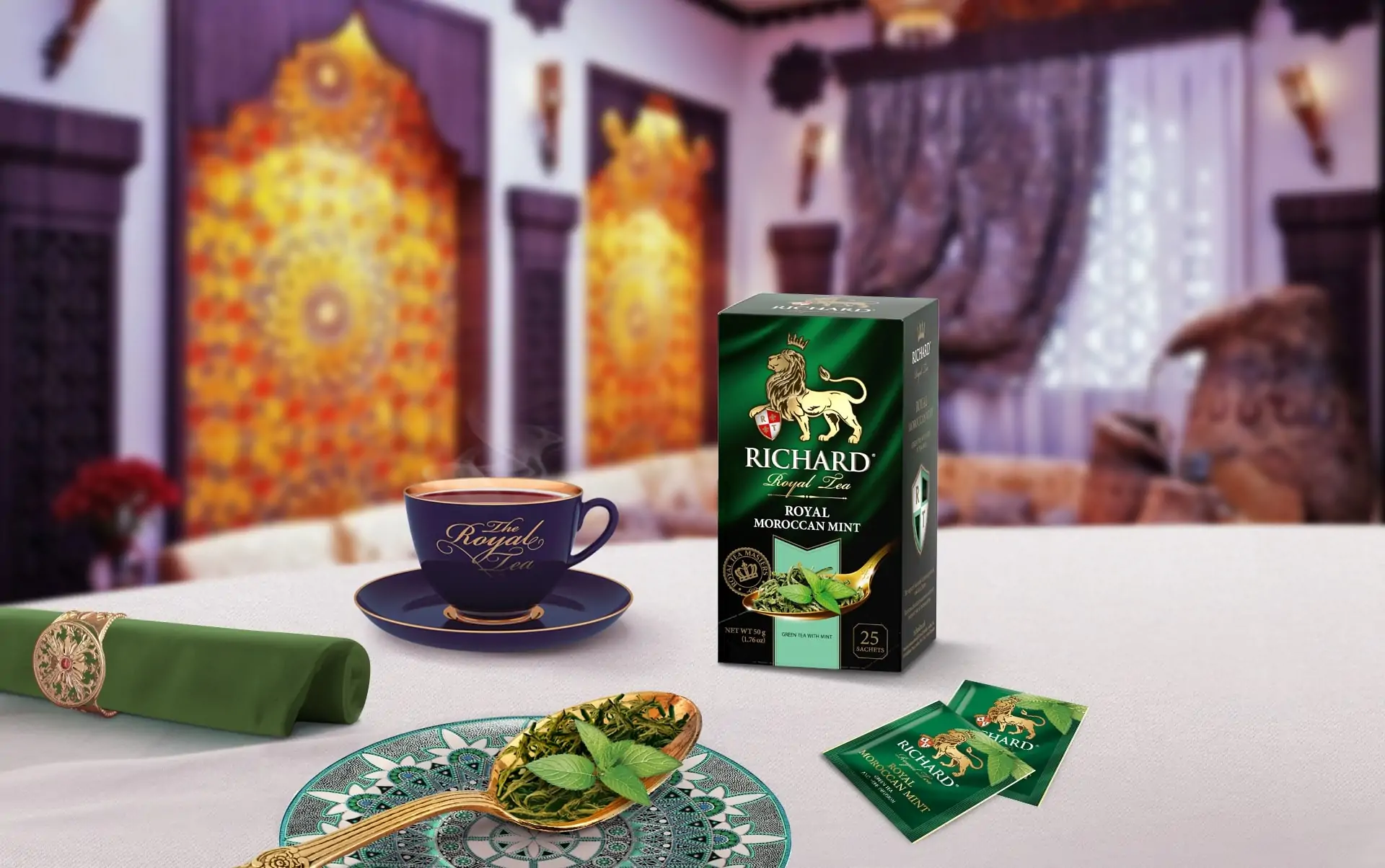 Зеленый чай Ричард с мятой Royal Moroccan Mint 25 сашетов купить