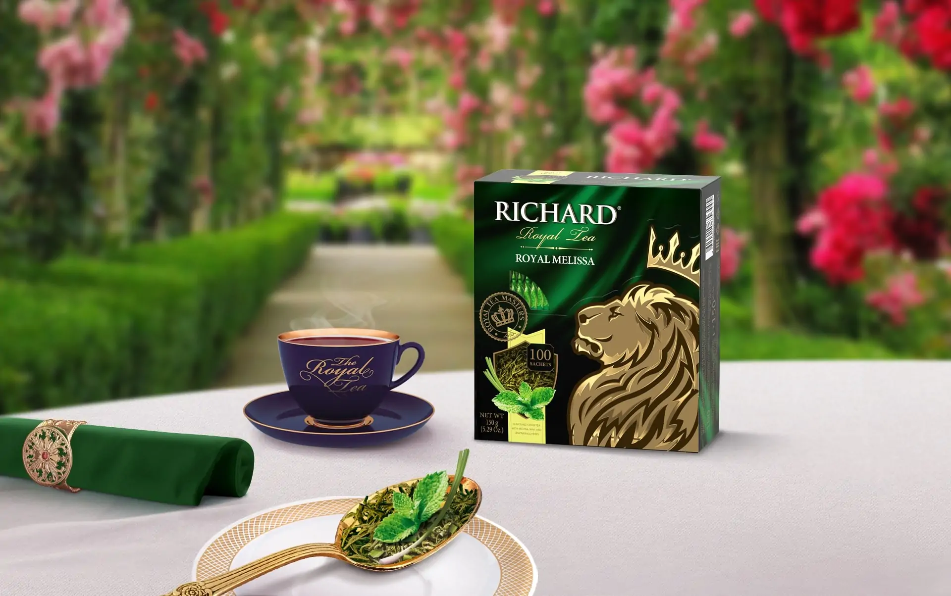 Зеленый чай Ричард с мелиссой Royal Melissa 100 сашетов купить