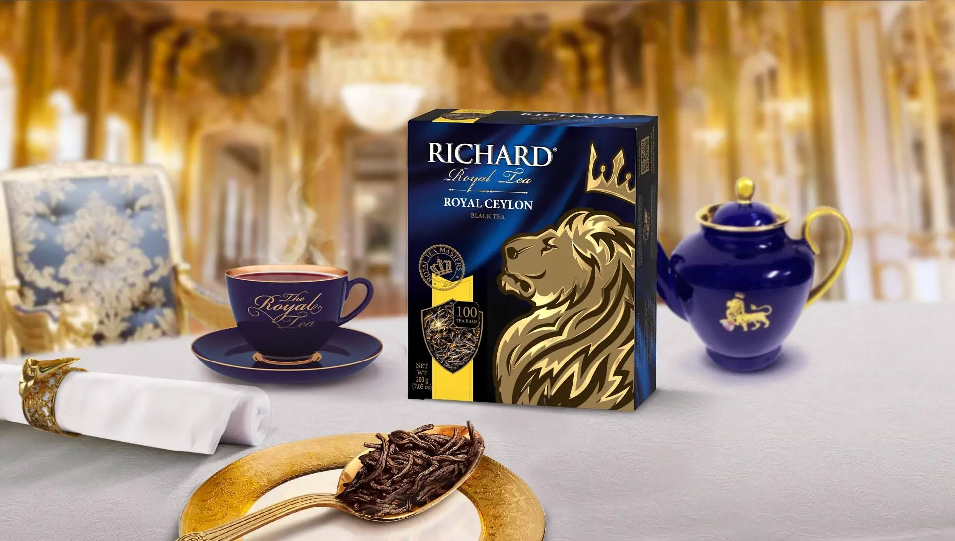 Классический черный чай Ричард Royal Ceylon 100 сашетов купить

