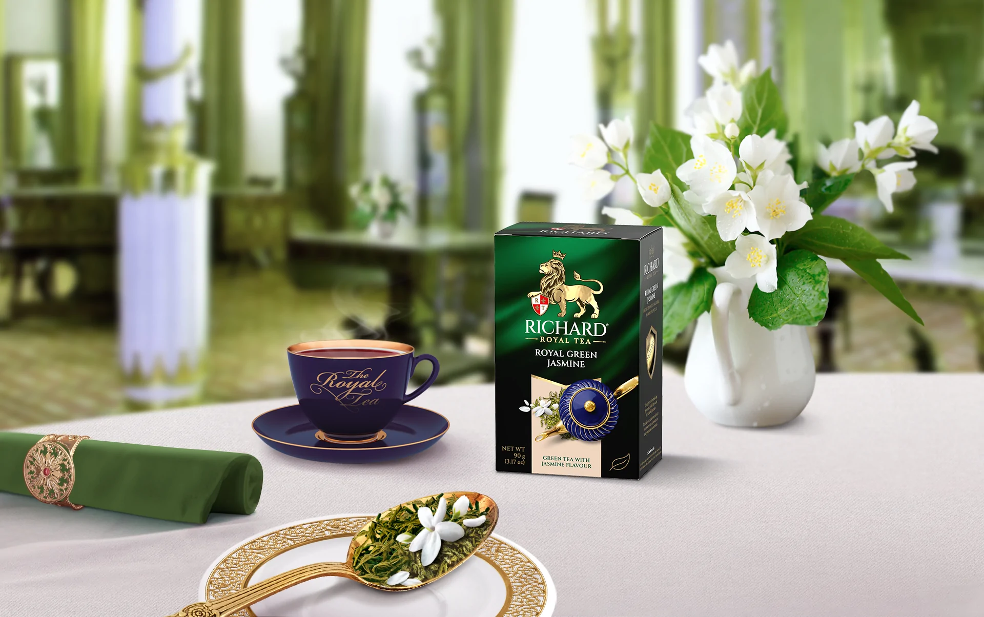Зеленый чай Ричард с жасмином Royal Green Jasmine 90г купить