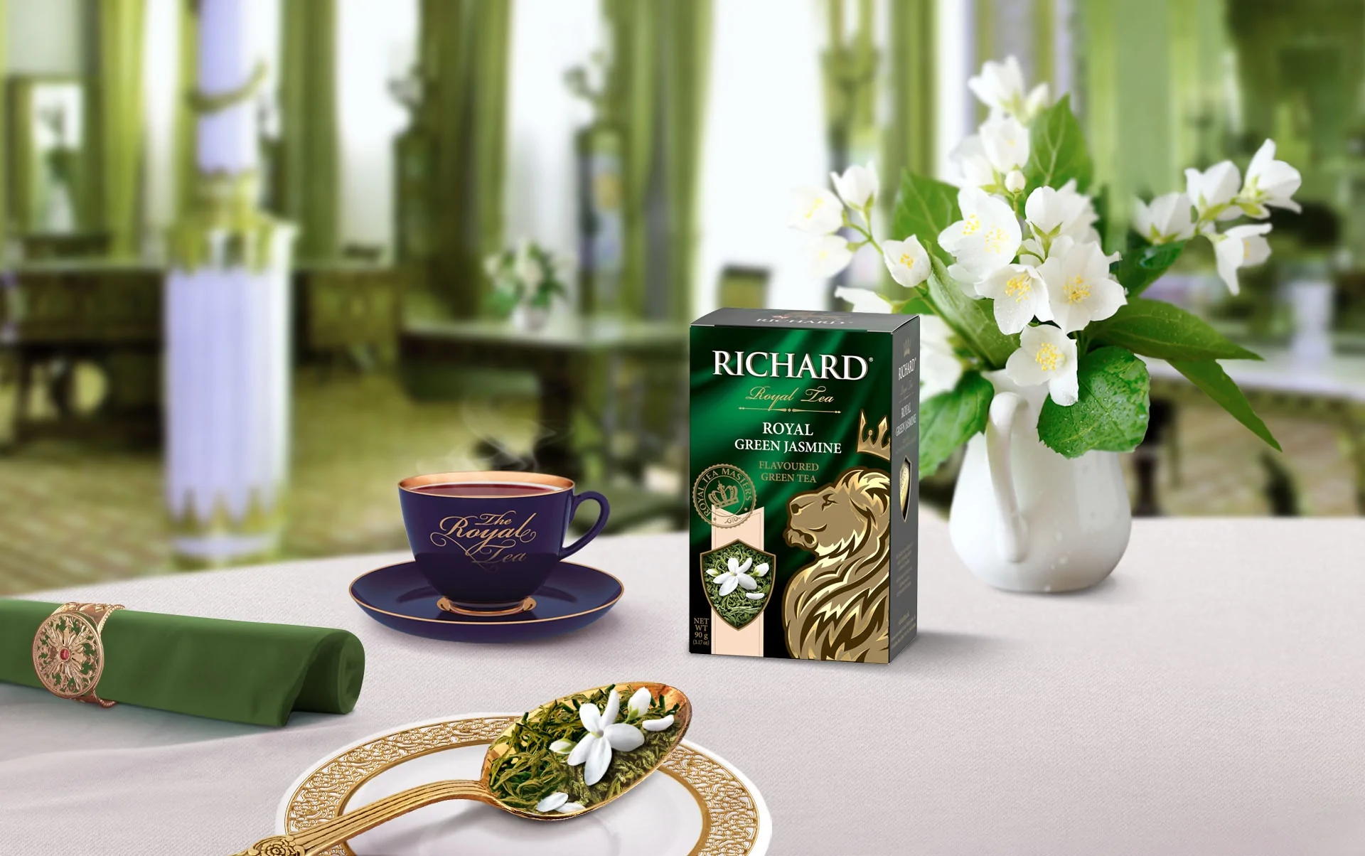 Зеленый чай Ричард с жасмином Royal Green Jasmine 90г купить